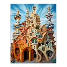 Antoni Gaudi Style Orange Pink