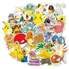 100 Pokemon Laptop Home Wall Window Kids Bedroom Fridge Stickers Pikachu UK NEW