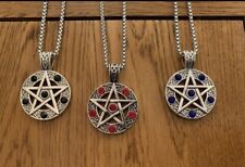 PENTAGRAM STONE SET WICCAN SPIRITUAL HEAVY QUALITY NECKLACE PENDANT