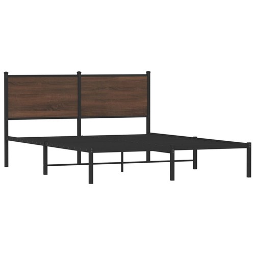Metal bed frame with - with, headboard
