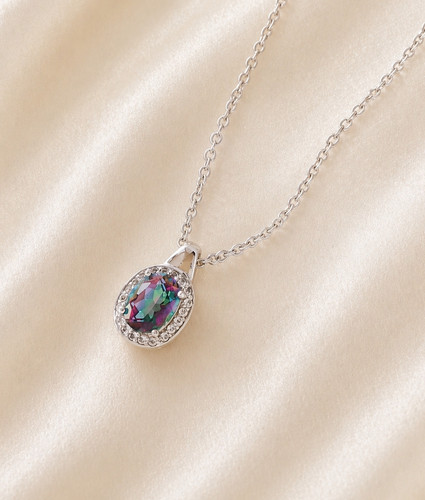 Mystic topaz pendant necklace - mystic,