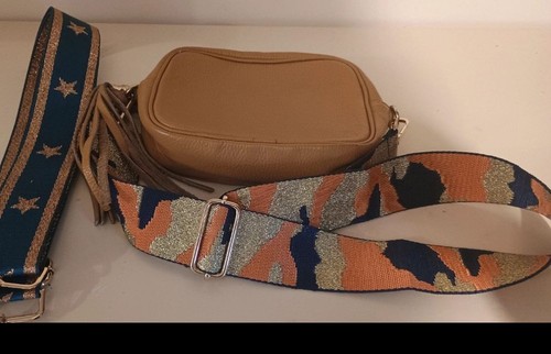 Italian leather crossbody bag - leather,