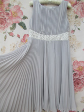 MONSOON Grey Floaty Flower Girl Party Occasion Dress 11-12 £50 WORN ONCE