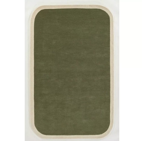 Hand tufted rug white borderd - tufted,