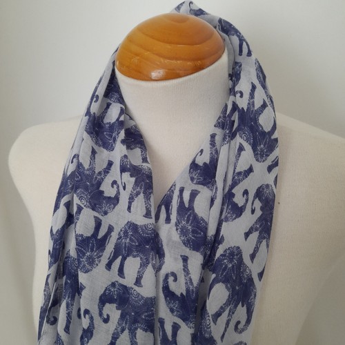 Blue elephants scarf - elephants,