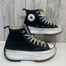Converse Run Star Hike Platform High Top Trainers Black Size UK 7.5