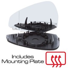 Wing Mirror Glass Audi A4 B9 8W 2015-2019 Heated Aspherical Passenger Side Left