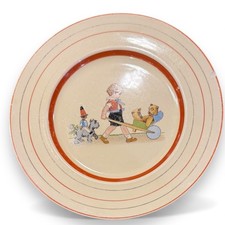 Vintage Clarice Cliff Hand Painted Plate – Children Playing – 10” / 25.5cm