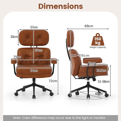 Padded office desk chair with - padded,