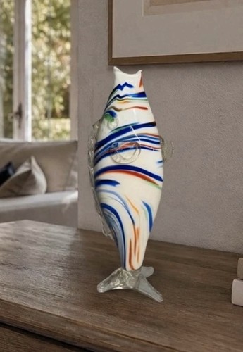 Vintage glass fish figurine - glass,