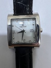 Oskar Emil Watch Stainless Steel Square White Dial Date Quartz