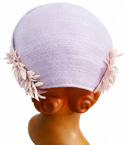 Vintage 1950s lilac hat flower - lilac,