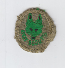 Boy Scout Badge Wolf Cub BOY SCOUTS green head