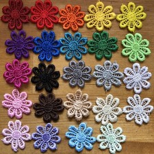 25mm Guipure Lace Daisy Motifs Sew On Flower Appliques