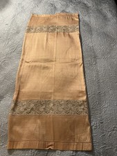 Beautiful Edwardian Gold Silk Bolster Pillowcase Trimmed W Lovely Alencon Lace