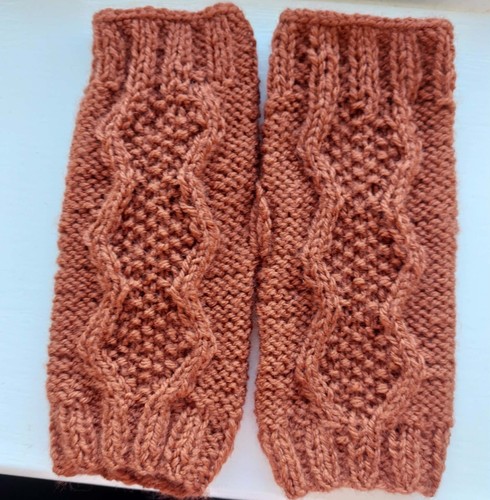Hand knitted burnt orange - knitted,
