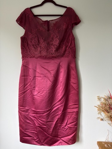 Loulou satin dress with lace - satin,