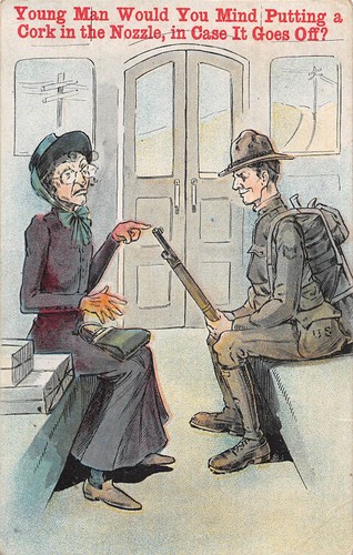 Postcard comic soldier old - postcard,