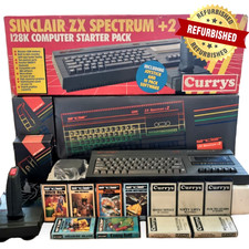 💥 ZX Spectrum +2 128K Currys Starter Pack – Refurbished + Joystick + 11 Games