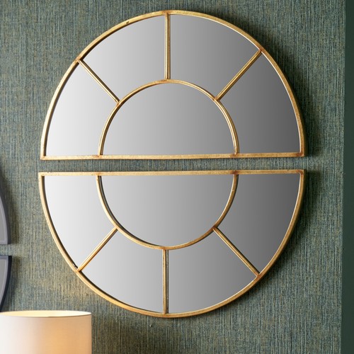Round wall mirror gold - round,