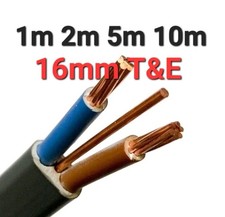 16mm 6242Y Twin and Earth T&E Electric Cable Wire Cooker,Shower, 1,2,5,10 Metres