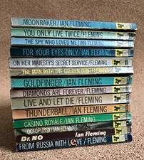 Vintage James Bond 007 Ian Fleming Pan Books x 14 - Complete Set.