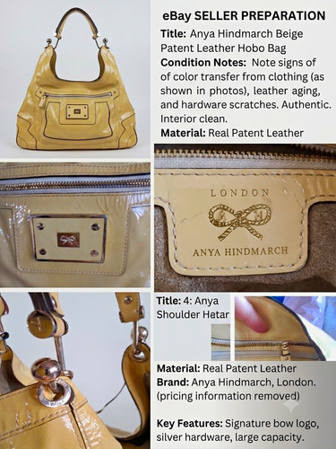 Anya hindmarch beige - hindmarch, patent
