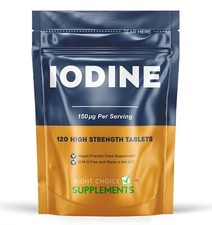 Iodine 150mcg High Strength | 120 Tablets | Healthy Thyroid Support | UK MADE