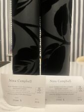 Nina Campbell Black/grey Flock Velvet Wallpaper X2 Bundle 
