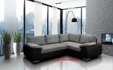 CORNER SOFA BED ENZO GREY BLACK BROWN JUMBO CORD FABRIC WITH STORAGE 