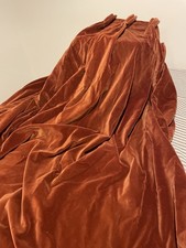 Vintage Cotton Velvet Curtains, Red, Large 84"W x 52”d Country House