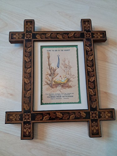 Antique tunbridge ware frame - tunbridge,