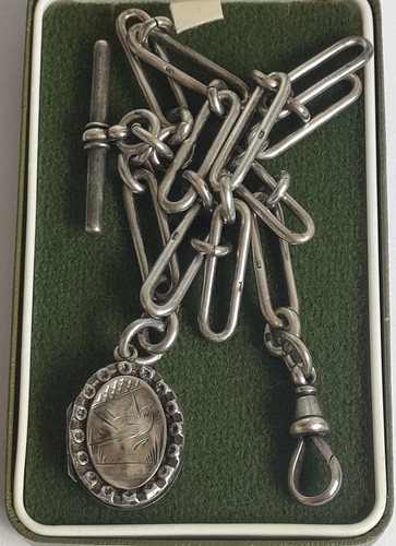 Victorian silver trombone link - victorian,
