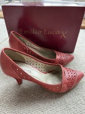 Emilio Luca X Red Leather Heels – Size UK 4 – With Box  Stylish and unique