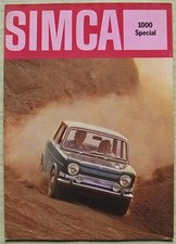 SIMCA 1000 SPECIAL Sales