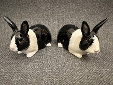 Quail Ceramics Black & White Dutch Rabbit Salt & Pepper Shakers