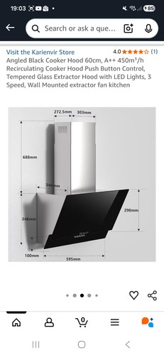 Black cooker hood extractor - cooker,