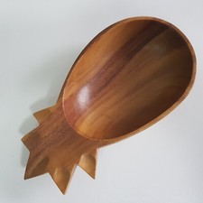 Hawaii Vintage Tiki Pineapple wooden bowl dish 1970s Alii Waikiki Hawaiiana 22cm