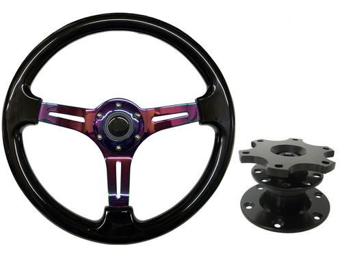 Black neo chrome steering - black,