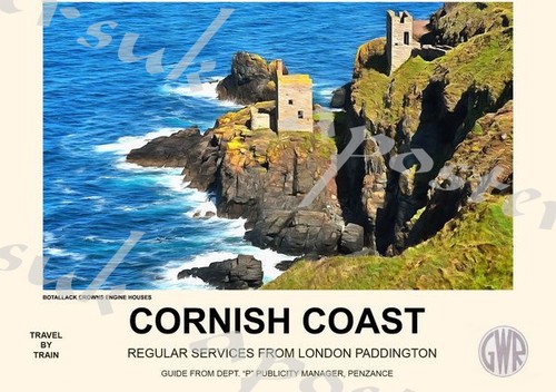 Vintage style railway poster - railway,