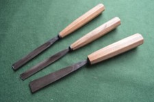 Three woodcarving gouges by Henry Taylor