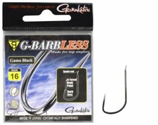Gamakatsu GAMA BLACK  Barbless Hooks Bloodworm,Pinkie,Caster Hook, 15 per pack