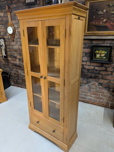 Solid oak wood bookcase - solid,