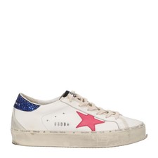 GOLDEN GOOSE Womens Hi Star Sneakers Suede Low Top White Lace Up UK 7 RRP 560
