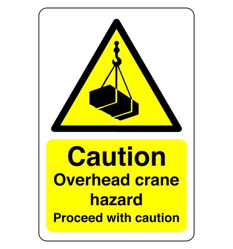 Caution overhead crane - overhead, hazard