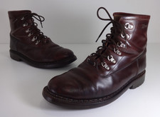 Mens Boots Size 10 GRENSON Brown Leather Lace Up Hiker Hiking All Leather EU44