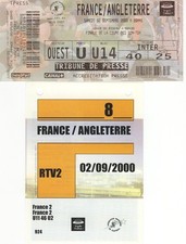 TICKET: FRANCE v England 2000