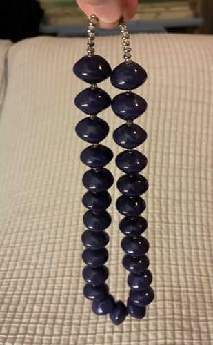 Kazuri beads blue beaded - kazuri, 18"