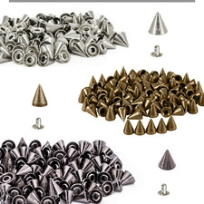 100pcs Cone Punk Rivets Metal Spikes Decorative Studs for Belt Bag Leathercraft