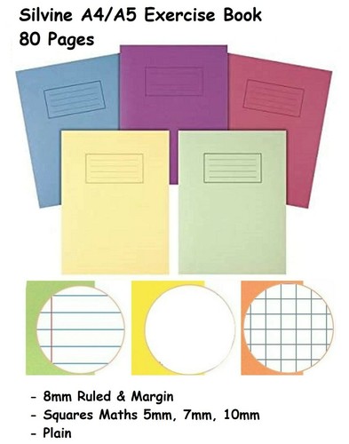 Silvine exercise books - a4,
